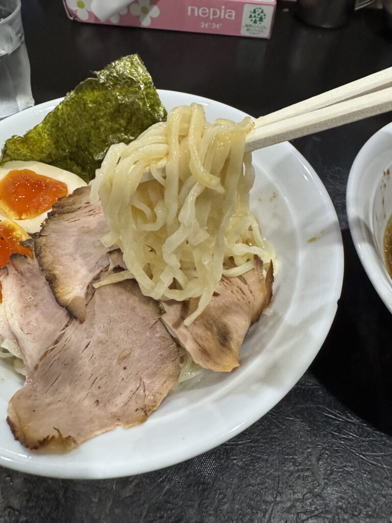 特殊つけ麺の麺のアップ写真