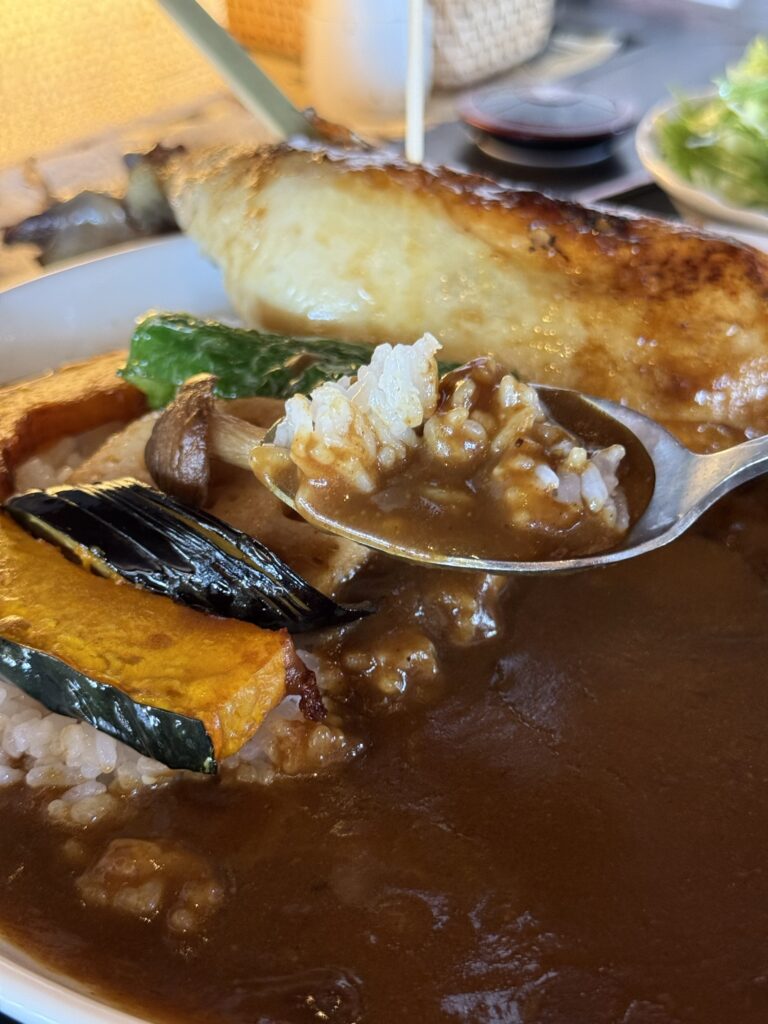 山口県光市『お侍茶屋 彦右衛門 光店』名物ちどり足カレーのアップの写真